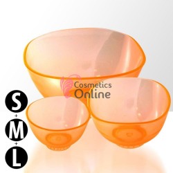 Bol pentru tratamente faciale, set de 3 cupe din silicon Mollylac cod 84675 Portocaliu